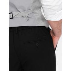 OMBRE Moške hlače chino z elastičnim pasom V4 OM-PACP-0157 črna MDN124452 XL