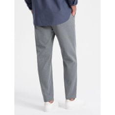 OMBRE Moške hlače chino z elastičnim pasom V1 OM-PACP-0158 sive barve MDN124453 XL
