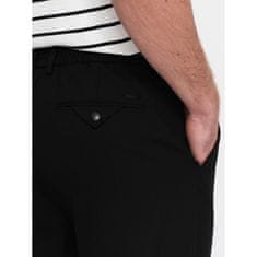 OMBRE Moške hlače chino z elastičnim pasom V3 OM-PACP-0158 črna MDN124455 S