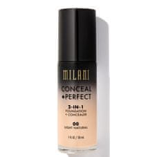 Milani Conceal + Perfect 2v1 tekoča podlaga in korektor, 00 Light Natural