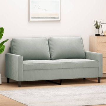 Vidaxl vidaXL Dvosed svetlo siv 140 cm oblazinjen z žametom