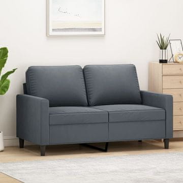 Vidaxl vidaXL Dvosed temno siv 120 cm oblazinjen z žametom
