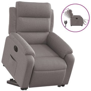 Vidaxl Električni naslanjač s funkcijo vstajanja taupe blago