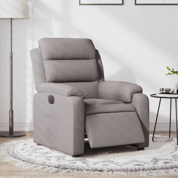 Vidaxl vidaXL Električni naslanjač, taupe, oblazinjenje iz blaga
