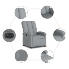 Vidaxl Električni naslanjač svetlo sivo blago