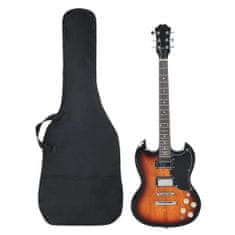 Greatstore Električna kitara za začetnike s torbo rjava in črna 4/4 39"