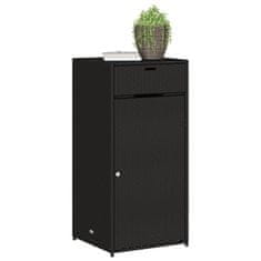 Vidaxl Vrtna omara za shranjevanje črna 50x55x111 cm poli ratan