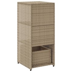 Vidaxl Vrtna omara za shranjevanje bež 50x55x115 cm poli ratan