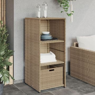 Vidaxl vidaXL Vrtna omarica, bež, 50x55x115 cm, poli ratan