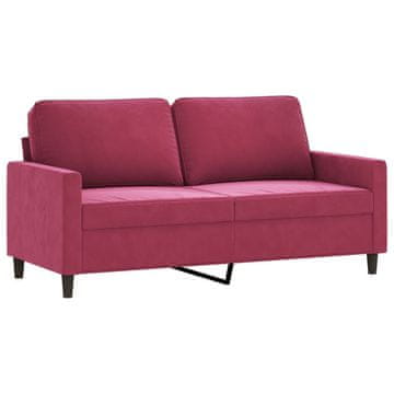 Vidaxl Dvosed vinsko rdeč 140 cm žamet