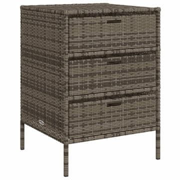 Vidaxl Vrtna omara za shranjevanje siva 55x59x80 cm poli ratan