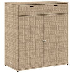 Vidaxl Vrtna omara za shranjevanje bež 105x55x113 cm poli ratan
