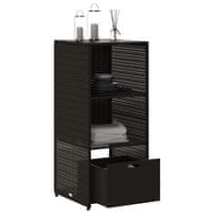 Vidaxl Vrtna omara za shranjevanje črna 50x55x115 cm poli ratan