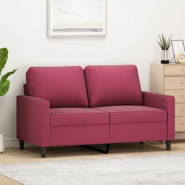 Vidaxl vidaXL Dvosed vinsko rdeč 120 cm oblazinjen z žametom
