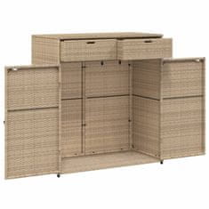 Vidaxl Vrtna omara za shranjevanje bež 105x55x113 cm poli ratan