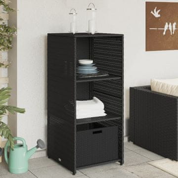 Vidaxl vidaXL Vrtna omarica, črna, 50x55x115 cm, poli ratan