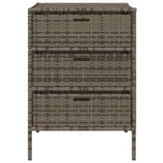 Vidaxl Vrtna omara za shranjevanje siva 55x59x80 cm poli ratan