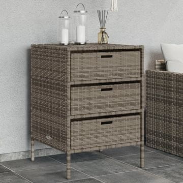 Vidaxl vidaXL Vrtna omarica, siva, 55x59x80 cm, poli ratan