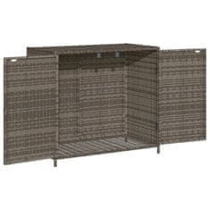 Vidaxl Vrtna omara za shranjevanje siva 83x45x76 cm poli ratan