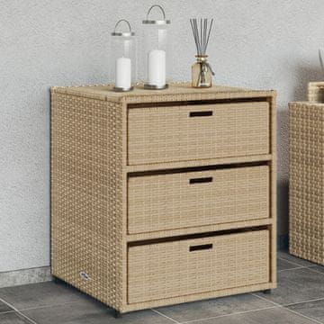 Vidaxl vidaXL Vrtna omarica bež 55x59x69 cm poli ratan