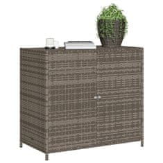 Vidaxl Vrtna omara za shranjevanje siva 83x45x76 cm poli ratan