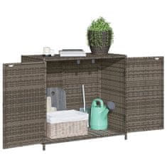 Vidaxl Vrtna omara za shranjevanje siva 83x45x76 cm poli ratan