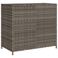 Vidaxl Vrtna omara za shranjevanje siva 83x45x76 cm poli ratan