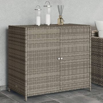 Vidaxl vidaXL Vrtna omarica, siva, 83x45x76 cm, poli ratan