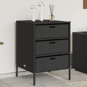 Vidaxl vidaXL Vrtna omarica, črna, 55x59x80 cm, poli ratan