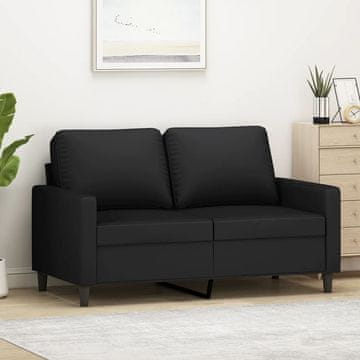 Vidaxl vidaXL Dvosed, črn, 120 cm, oblazinjen z žametom