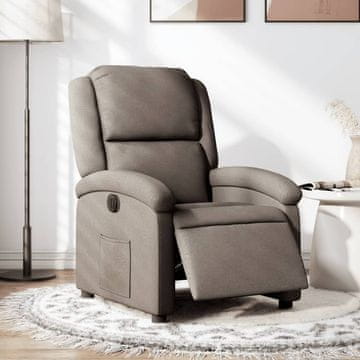 Vidaxl vidaXL Električni naslanjač, taupe, oblazinjenje iz blaga