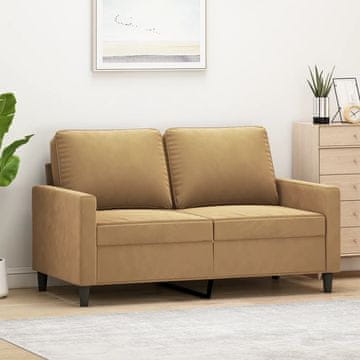 Vidaxl vidaXL Dvosed rjav 120 cm žametno oblazinjenje