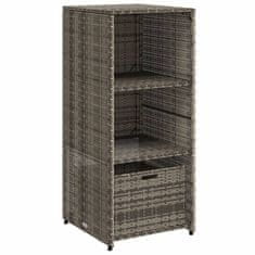 Vidaxl Vrtna omara za shranjevanje siva 50x55x115 cm poli ratan