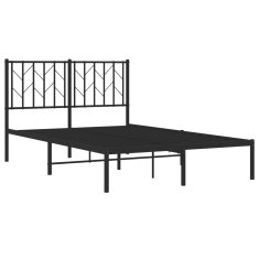 Vidaxl Kovinski posteljni okvir z vzglavjem črn 120x200 cm