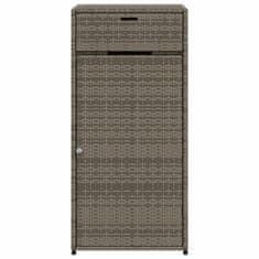 Vidaxl Vrtna omara za shranjevanje siva 55x55x111 cm poli ratan