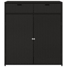 Vidaxl Vrtna omara za shranjevanje črna 105x55x113 cm poli ratan