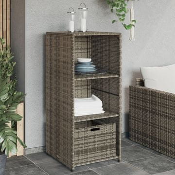 Vidaxl vidaXL Vrtna omarica, siva, 50x55x115 cm, poli ratan