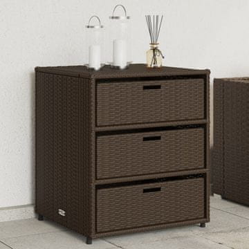 Vidaxl vidaXL Vrtna omarica rjava 55x59x69 cm poli ratan