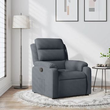 Vidaxl vidaXL Naslanjač, temno siv, oblazinjen z žametom