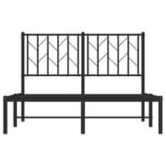 Vidaxl Kovinski posteljni okvir z vzglavjem črn 120x200 cm