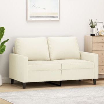 Vidaxl vidaXL Dvosed kremne barve 120 cm oblazinjen z žametom