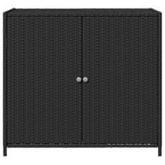 Vidaxl Vrtna omara za shranjevanje črna 83x45x76 cm poli ratan