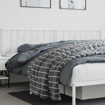 Vidaxl vidaXL Kovinsko vzglavje postelje, belo, 200 cm
