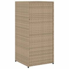 Vidaxl Vrtna omara za shranjevanje bež 55x55x111 cm poli ratan