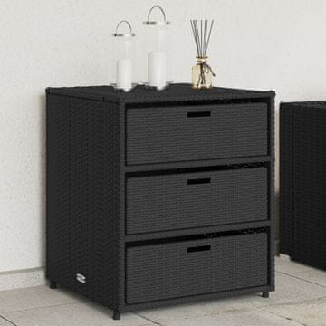 Vidaxl vidaXL Vrtna omarica, črna, 55x59x69 cm, poli ratan