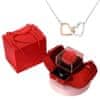 Ogrlica HEARTS s prepletenimi srčki in darilno škatlo, Valentinovo darilo 2024, rožnato zlata ogrlica s kristali cikronije - HEARTS_APPLEROSE