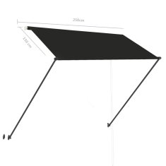 Vidaxl Zložljiva tenda z LED lučmi 250x150 cm antracitna