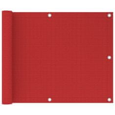 Vidaxl Balkonsko platno rdeče 75x300 cm HDPE