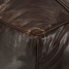 Vidaxl Tabure temno rjav 60x60x30 cm pravo kozje usnje