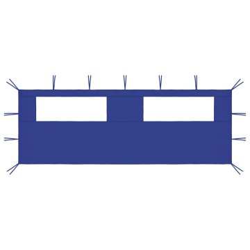 Vidaxl Stranica za paviljon z okni 6x2 m modra